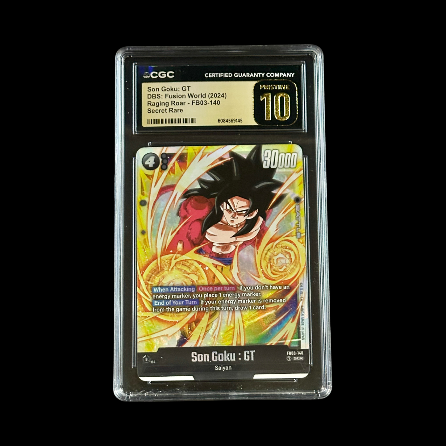 Dragon Ball Super Fusion World Slab Son Goku: GT FB03-140 CGC Pristine 10 2024