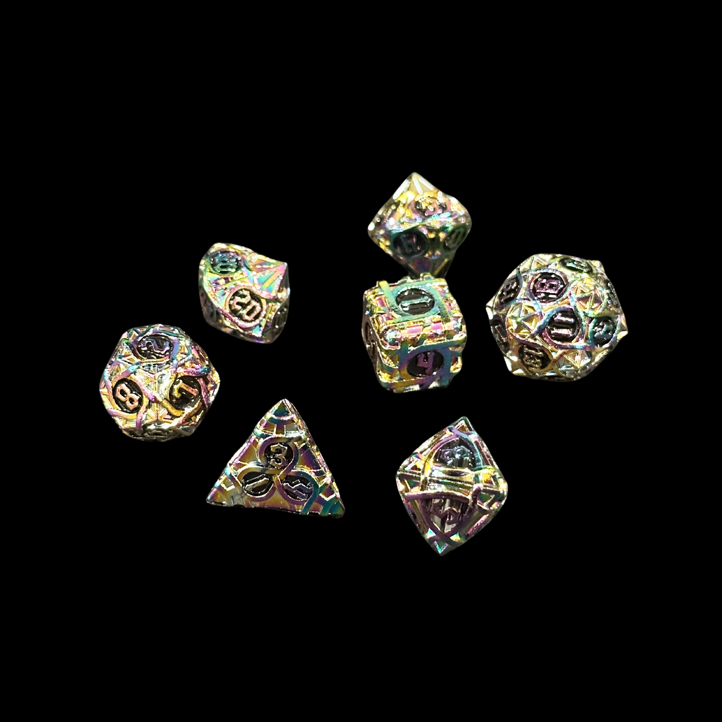 Dungeons And Dragons Metal Dice Set Rainbow Metal