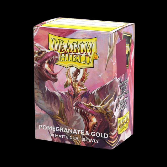 Dragon Shield Matte Dual Pomegranate & Gold Sleeves 100x