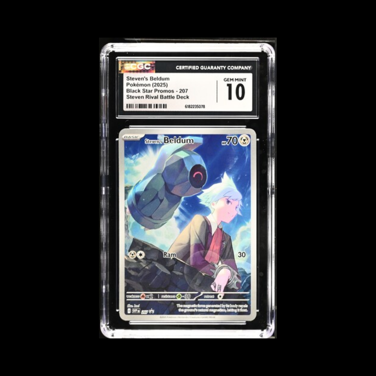 Pokemon Slab Steven's Beldum 207 CGC 10 Gem 2025