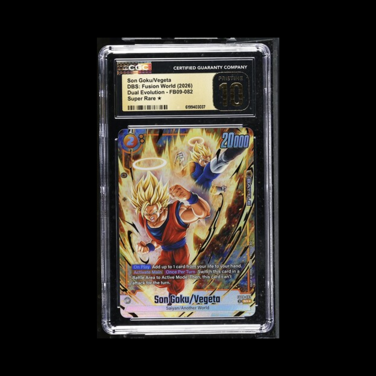 Dragon Ball Super Fusion World Slab Son Goku/Vegeta FB09-082 CGC Pristine 10 2026