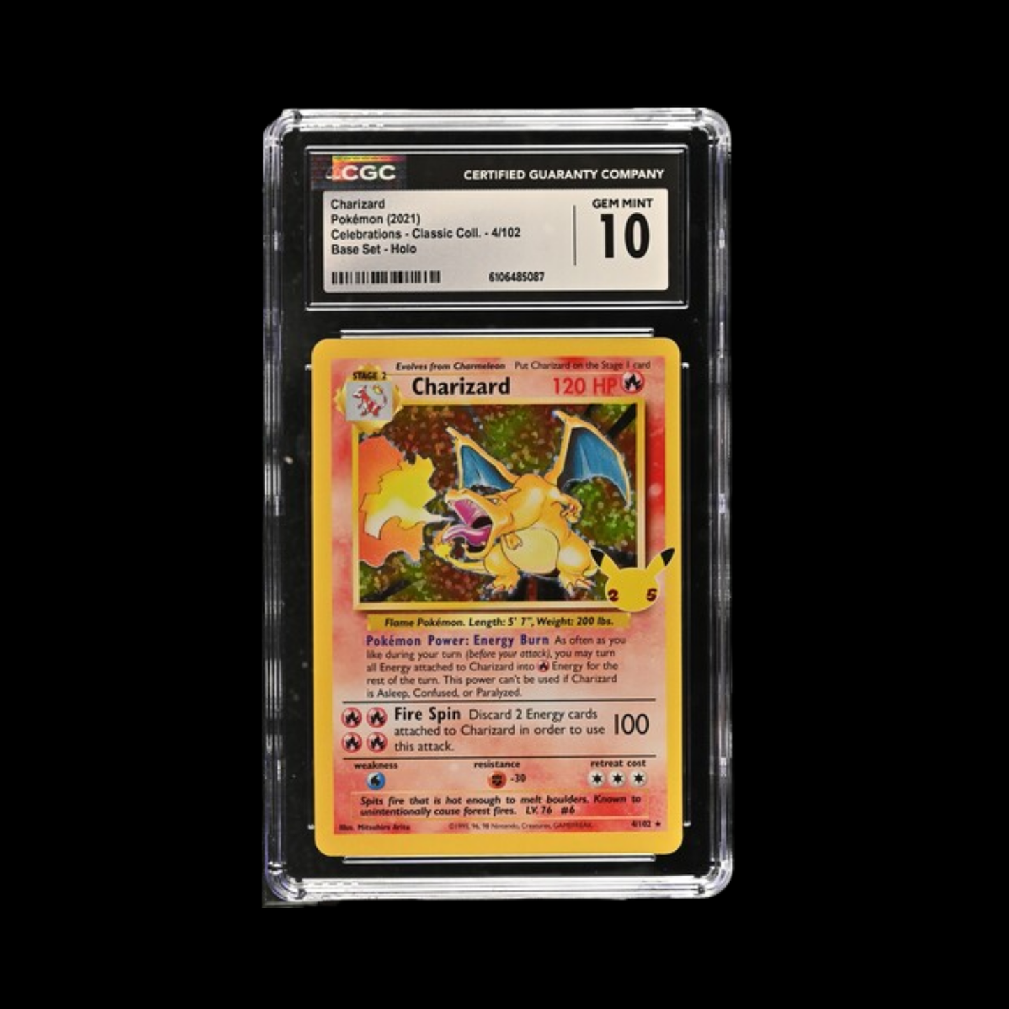 Pokemon Slab Charizard 4 2021 CGC 10 Gem Mint
