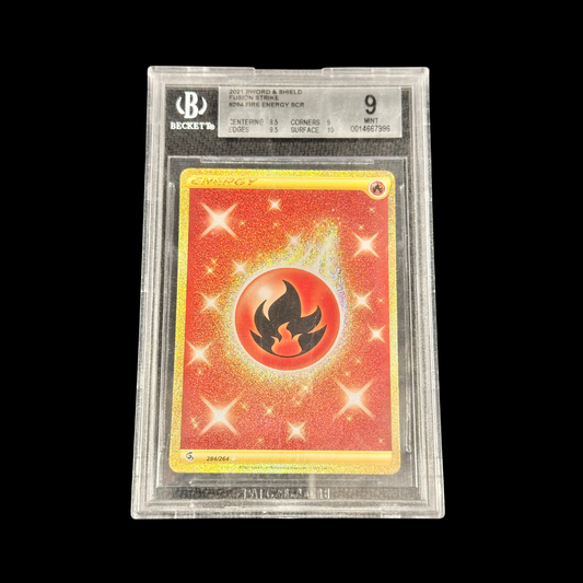Pokemon Slab Fire Energy Foil 284 Fusion Strike SWSH BGS 9 Mint 2021