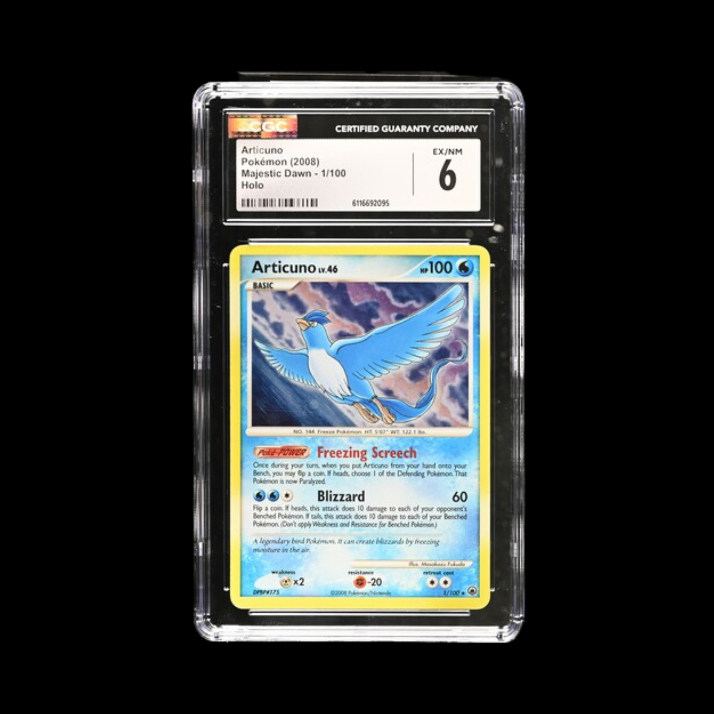 Pokemon Slab Articuno Holo 1/100 CGC 6 EX-MT 2008