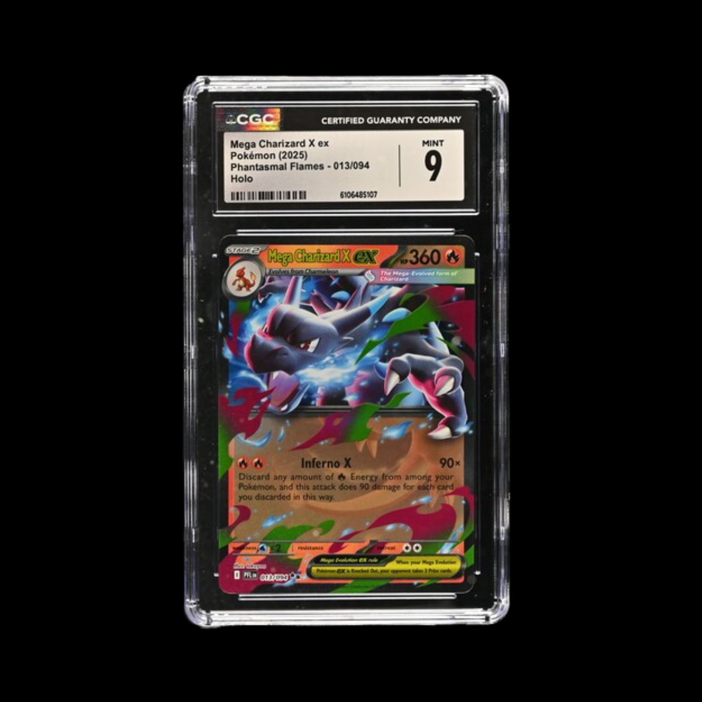 Pokemon Slab Mega Charizard 013 2025 CGC 9 Mint