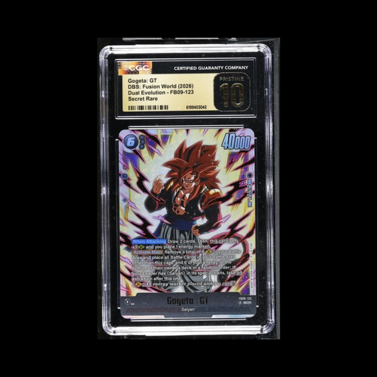 Dragon Ball Super Fusion World Slab Gogeta: GT FB09-123 CGC Pristine 10 2026