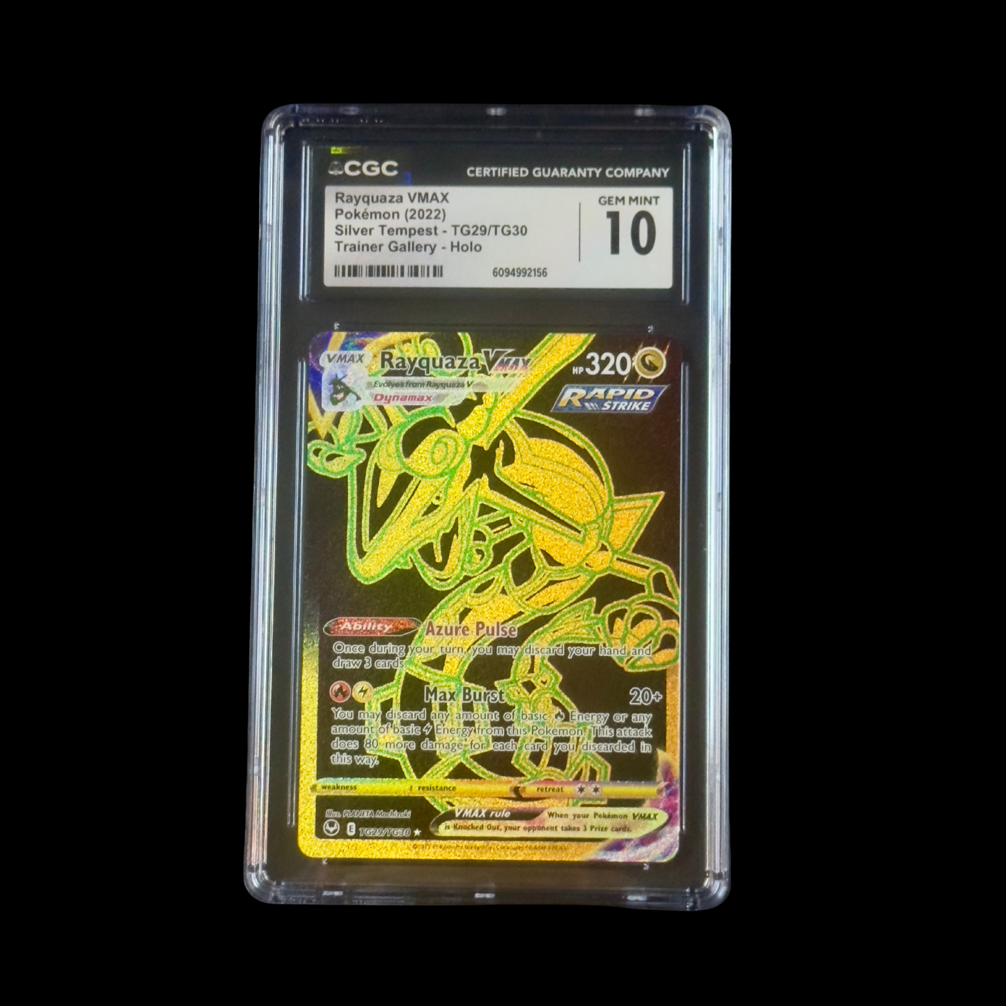 Pokemon Slab Rayquaza VMAX TG29 CGC 10 Gem 2022
