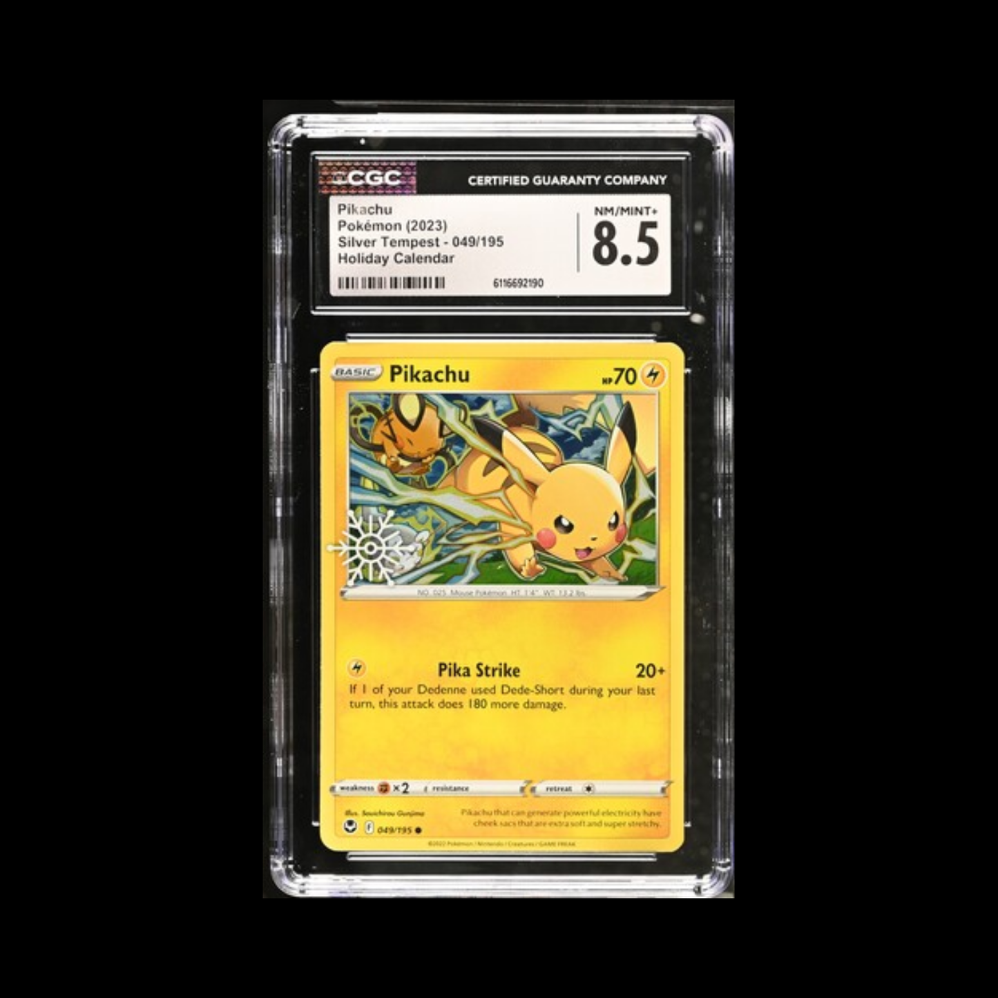 Pokemon Slab Pikachu Holiday Calendar 049 CGC 8.5 NM 2023