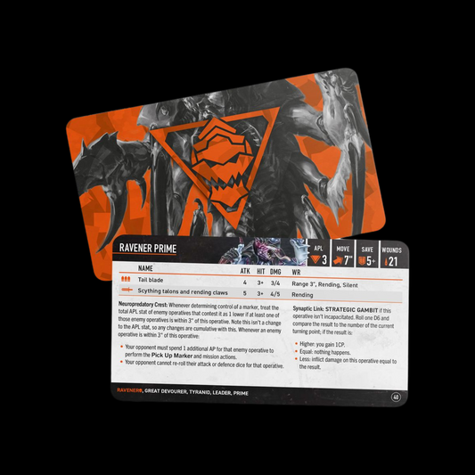 Warhammer 40K Kill Team Raveners Datacards