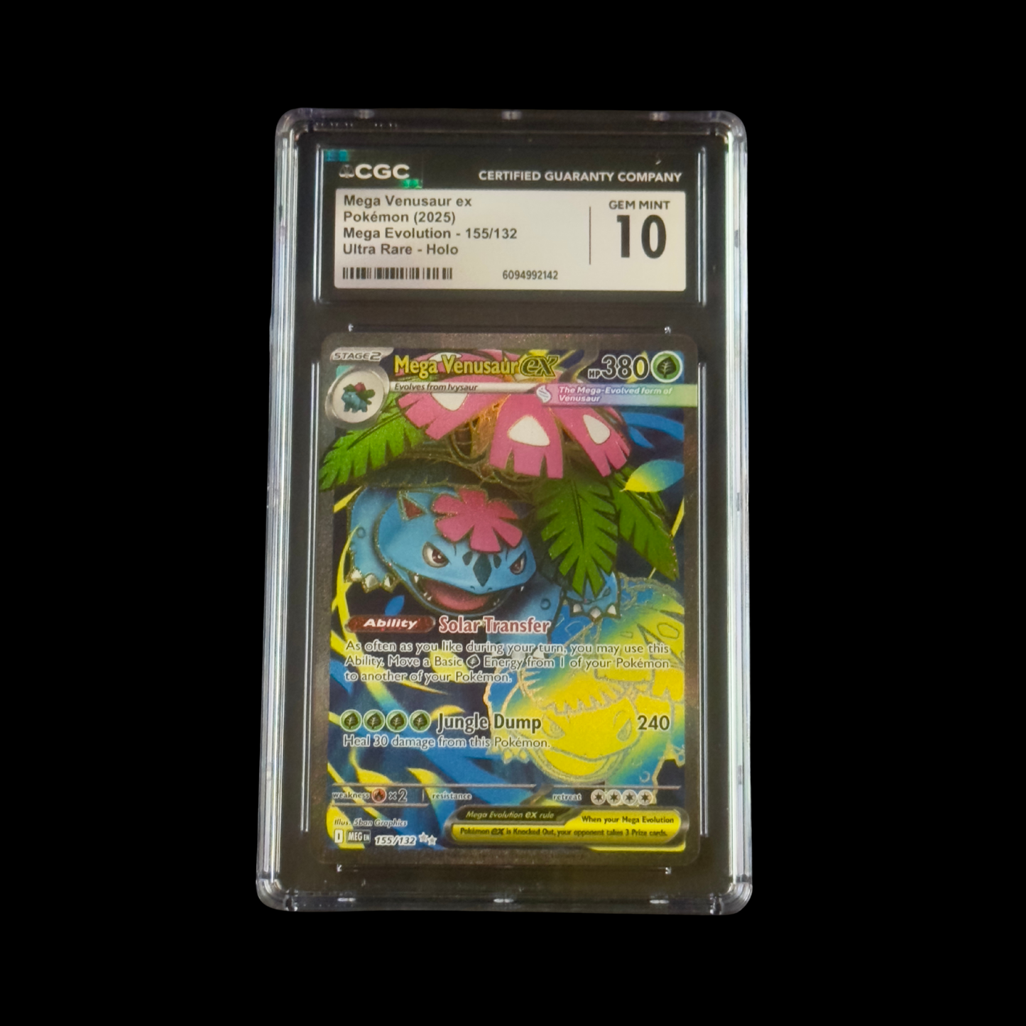 Pokemon Slab Mega Venusaur EX 155 CGC 10 Gem 2025