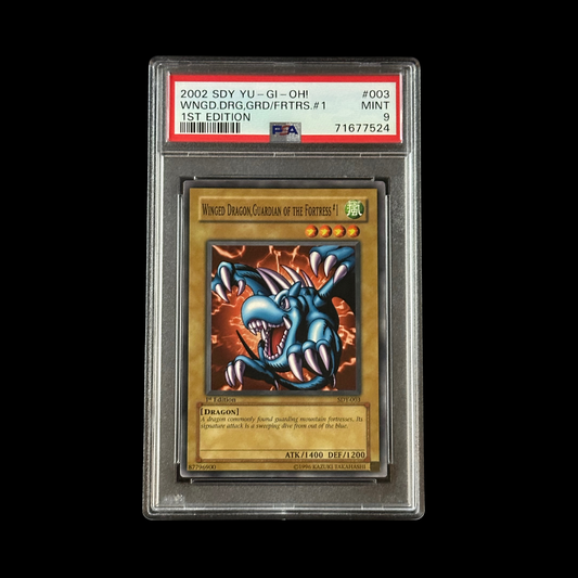 Yu-Gi-Oh! Slab Winged Dragon, Guardian Of The Fortress #1 1st Edition SDY-003 PSA 9 Mint 2002