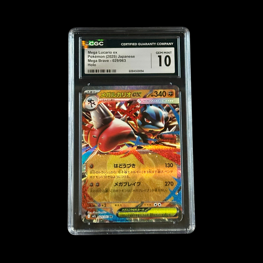 Pokemon JP Slab Mega Lucario EX 029/063 CGC 10 Gem 2025