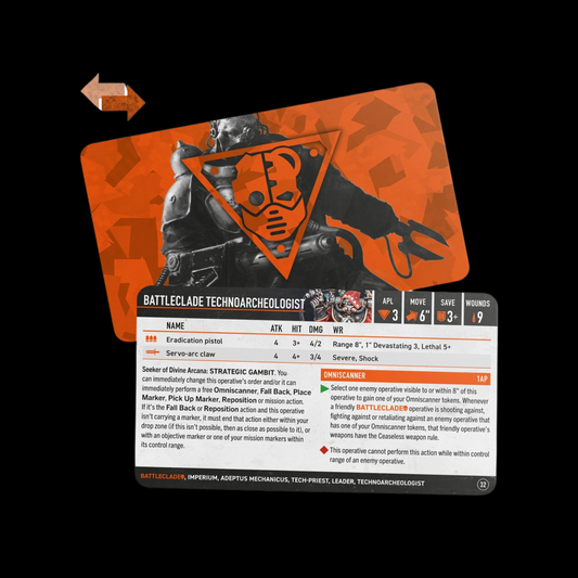Warhammer 40K Kill Team Battleclade Datacards