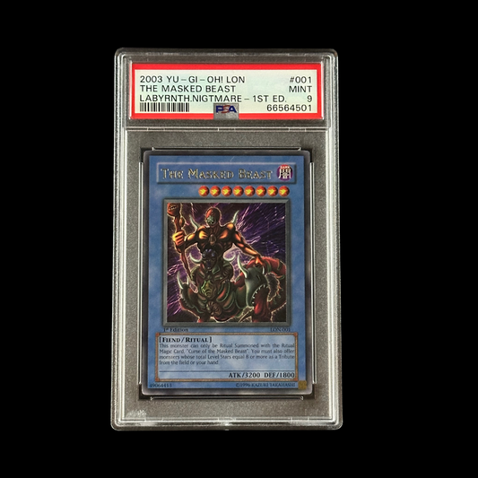 Yu-Gi-Oh! Slab The Masked Beast 1st Edition LON-001 PSA 9 Mint 2003