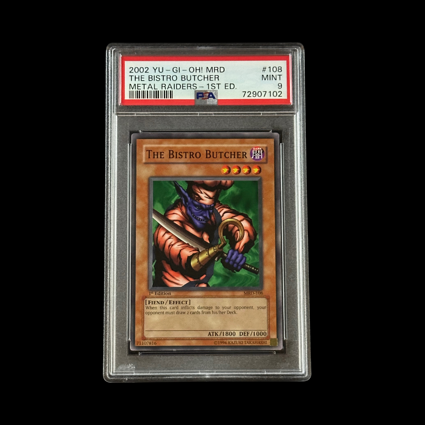 Yu-Gi-Oh! Slab The Bistro Butcher Metal Raiders 1st Edition MRD-108 PSA 9 Mint 2002
