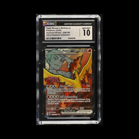 Pokemon Slab Team Rocket's Moltres Ex Stamp 208 CGC 10 Mint 2025