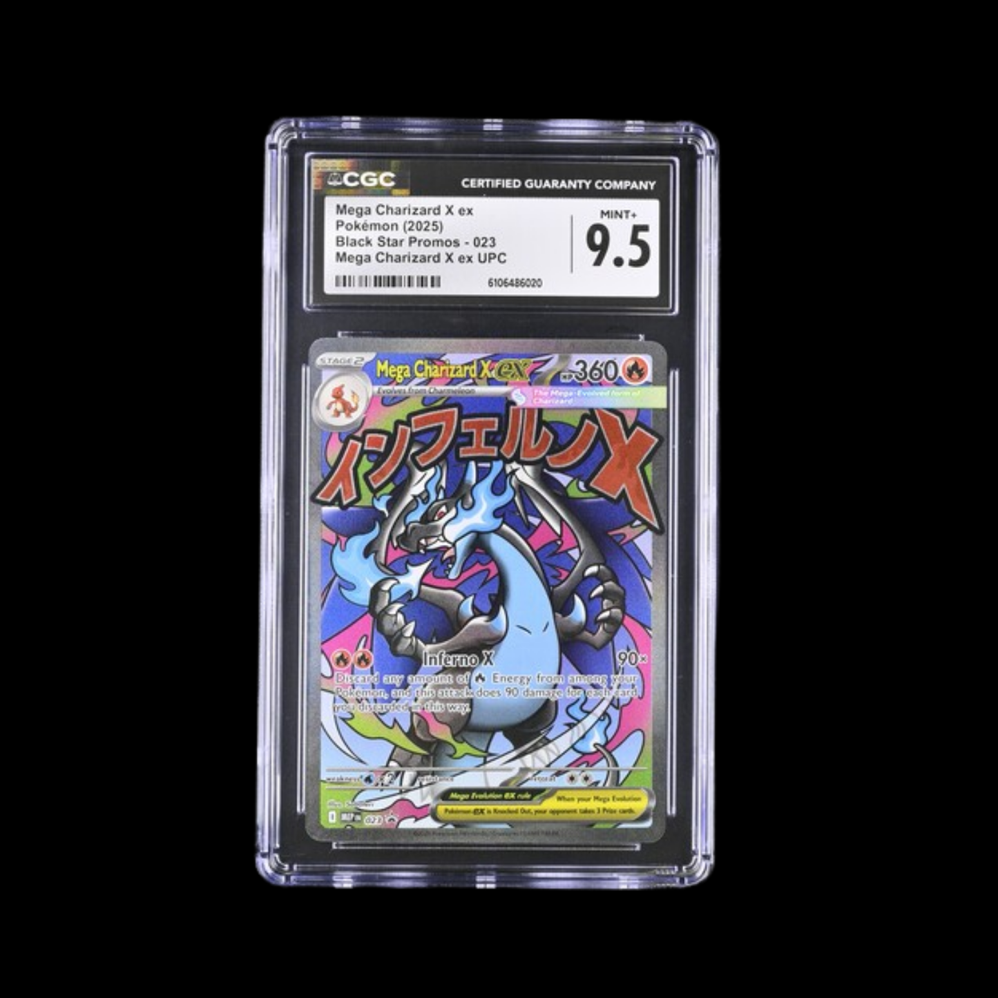 Pokemon Slab Mega Charizard X EX 023 2025 CGC 9.5 Mint+