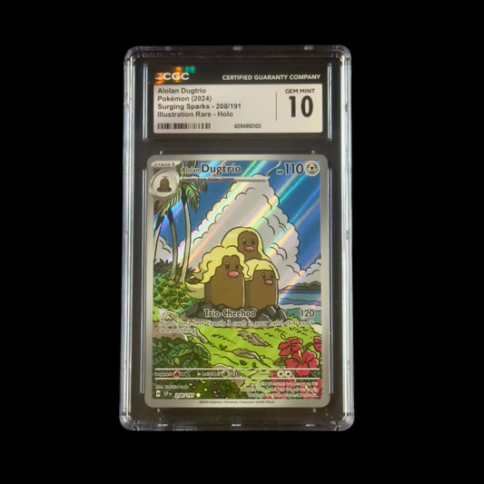 Pokemon Slab Alolan Dugtrio 208 CGC 10 Gem 2024