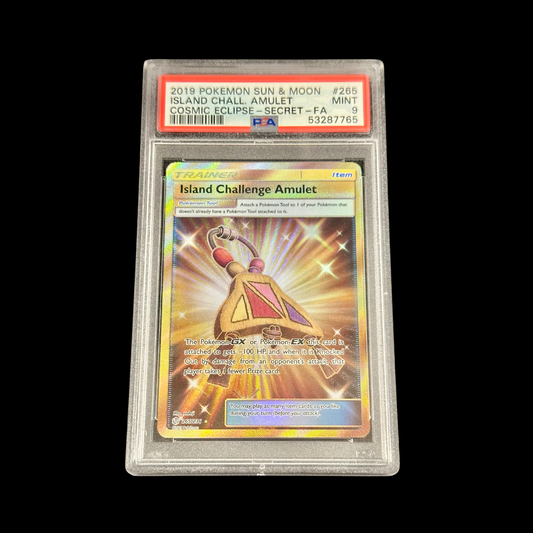 Pokemon Slab Island Challenge Amulet 265 Cosmic Eclipse PSA 9 Mint 2019