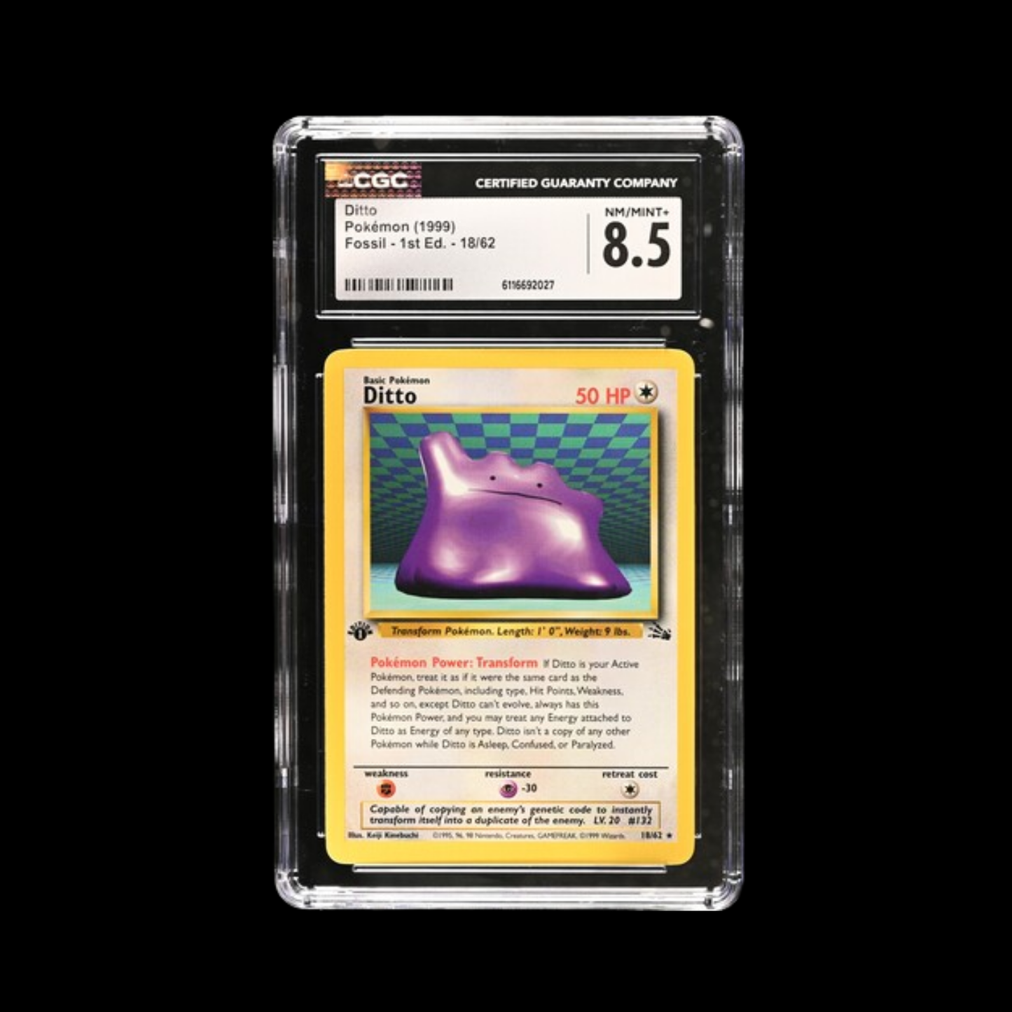 Pokemon Slab Ditto 1st Ed 18 CGC 8.5 NM 1999