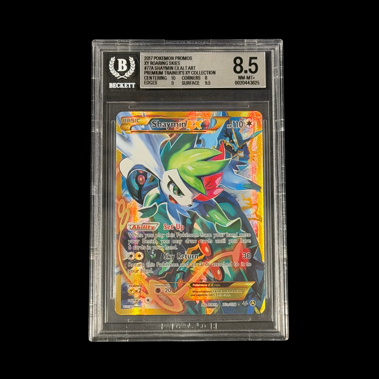 Pokemon Slab Shaymin EX 77A BGS 8.5 Near Mint+ 2017