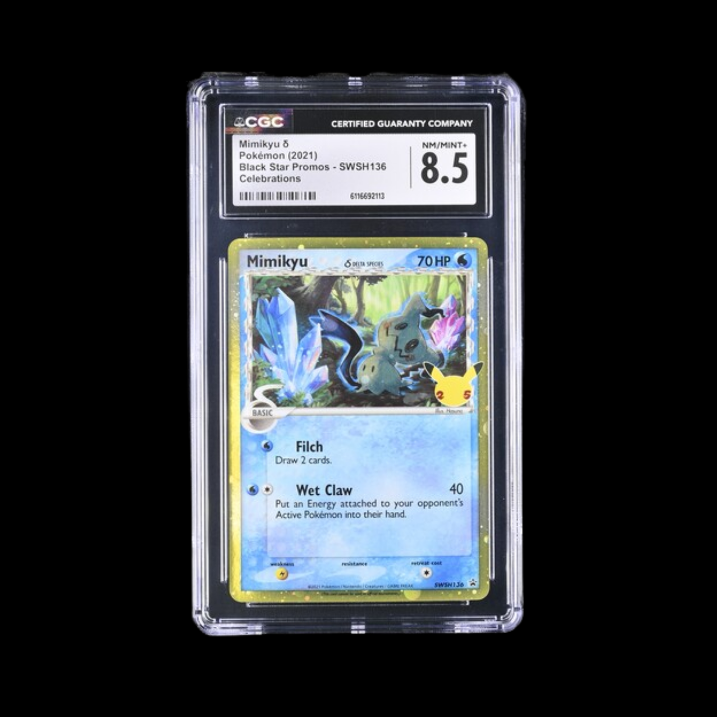 Pokemon Slab Mimikyu SWSH136 CGC 8.5 NM 2021