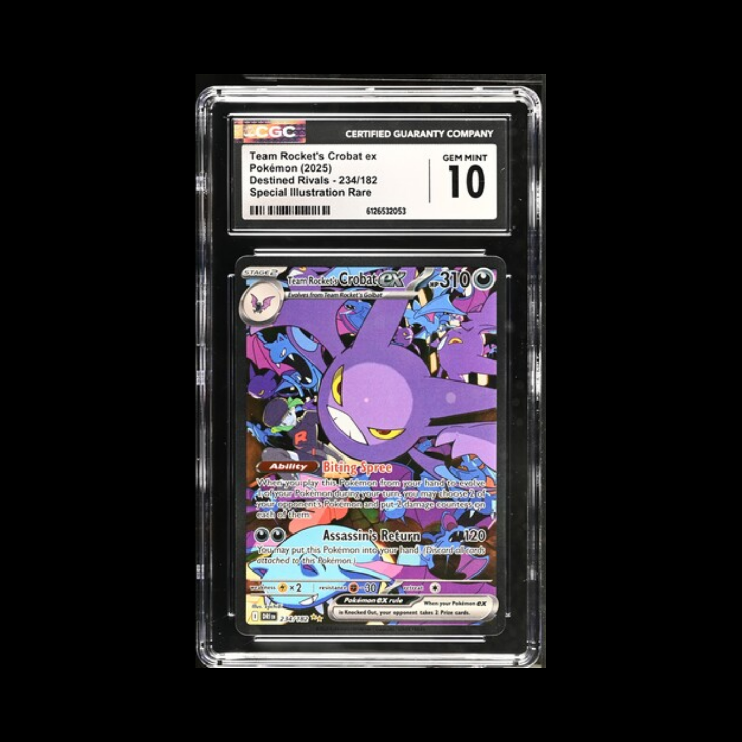 Pokemon Slab Team Rocket's Crobat EX 234 CGC 10 Gem 2025