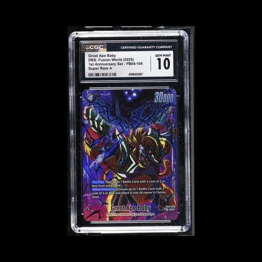 Dragon Ball Super Fusion World Slab Great Ape Baby FB04-104 CGC 10 Gem 2025