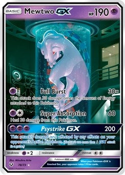 Mewtwo GX (Secret Shining) (78/73) (SHL) LIGHTLY DAMAGED