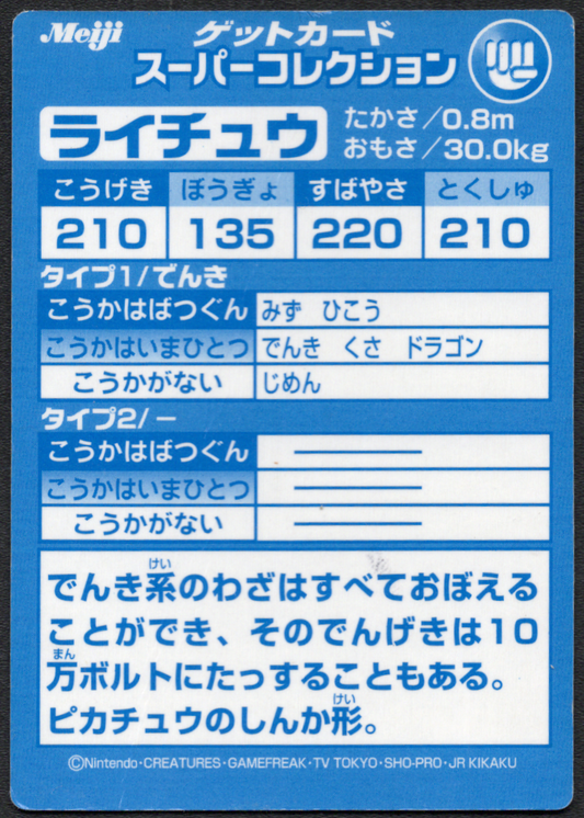 Pokemon Meiji Raichu Slightly Damaged 1999