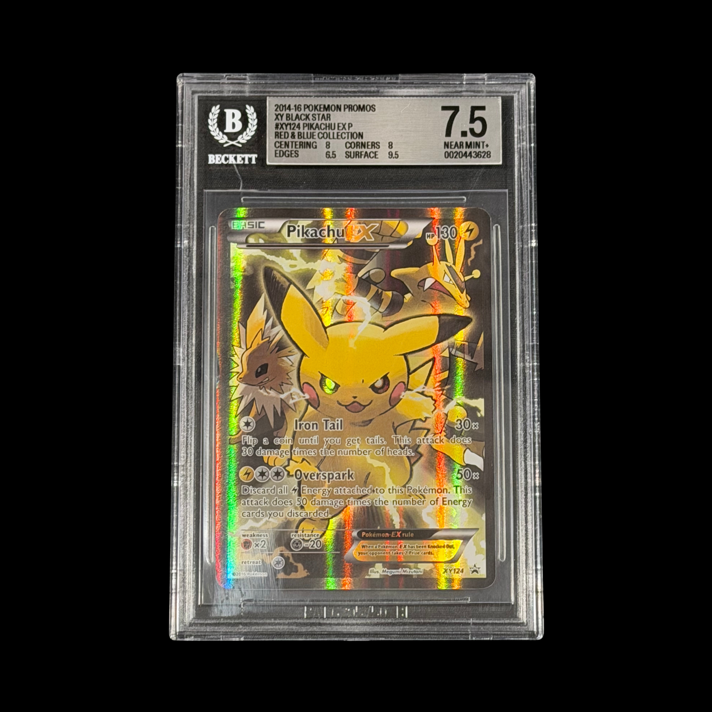 Pokemon Slab Pikachu XY124 BGS 7.5 Near Mint+ 2014