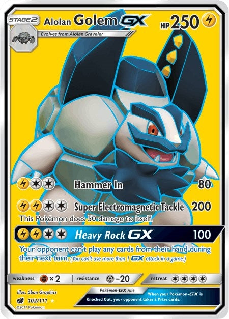 Alolan Golem GX (Full Art) (102/111) (SM04)
