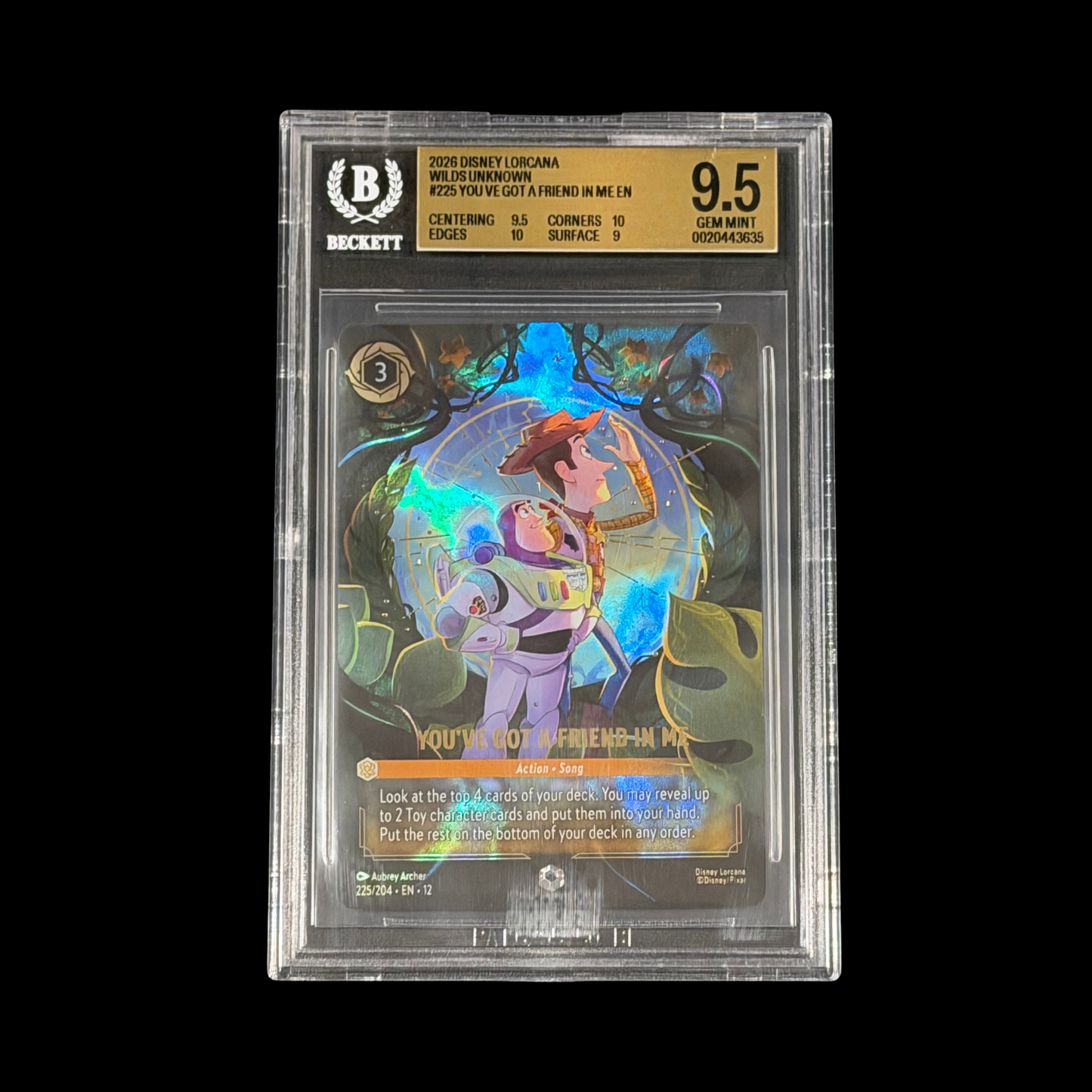 Lorcana Slab You've Got A Friend In Me 225 BGS 9.5 Mint+ 2026