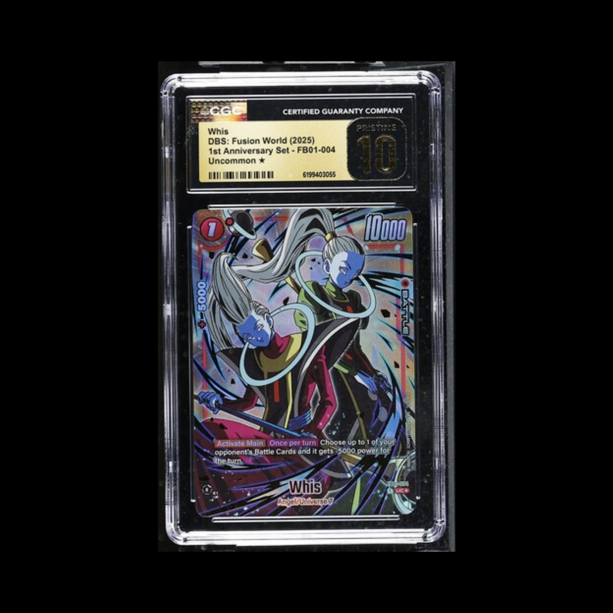 Dragon Ball Super Fusion World Slab Whis FB01-004 CGC Pristine 10 2025