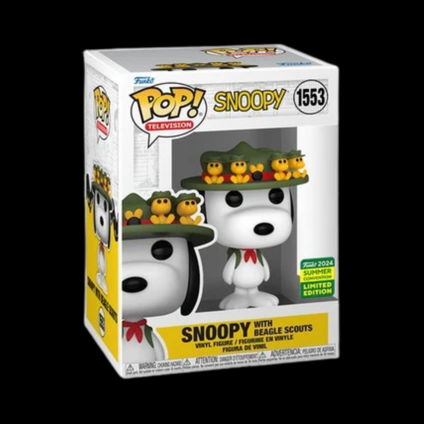 Snoopy With Beagle Scouts Funko Pop! Vinyl Figure #1553 + Protector (Funko 2024 SUMMER CONVENTION Limited Edition)