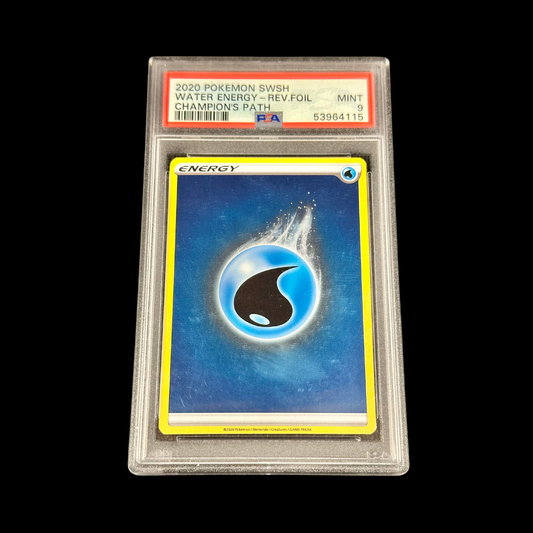 Pokemon Slab Water Energy Foil Champions Path SWSH PSA 9 Mint 2020