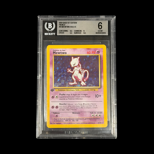 Pokemon Slab Mewtwo 10 Holo 1st Ed French BGS 6 EX-MT 1999