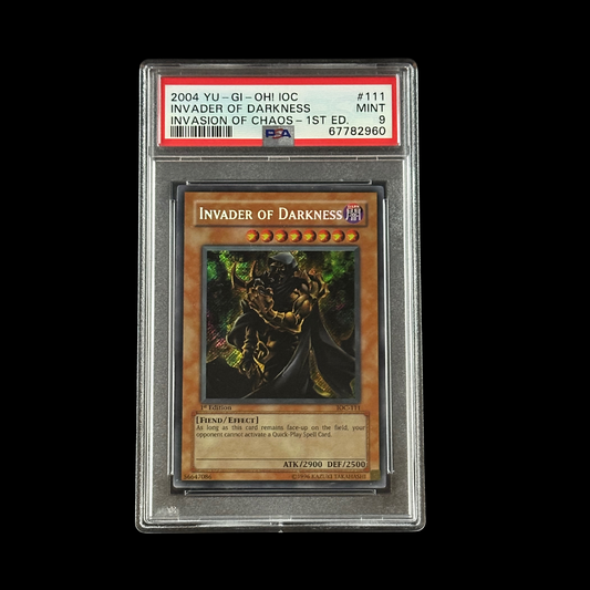 Yu-Gi-Oh! Slab Invader Of Darkness 1st Edition IOC-111 PSA 9 Mint 2004
