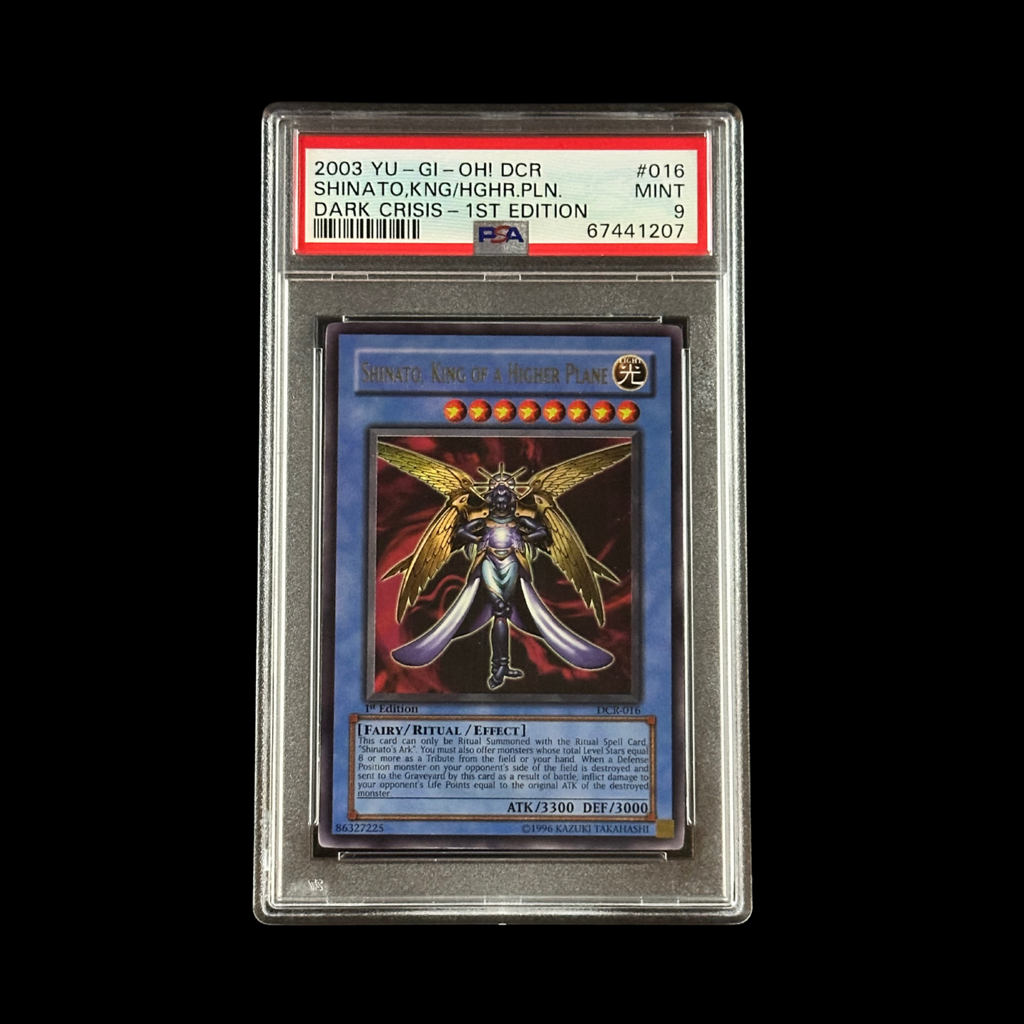 Yu-Gi-Oh! Slab Shinato King Of A Higher Plane 1st Edition DCR-016 PSA 9 Mint 2003