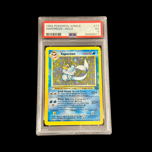 Pokemon Slab Vaporeon Holo 12 Jungle PSA 5 EX 1999
