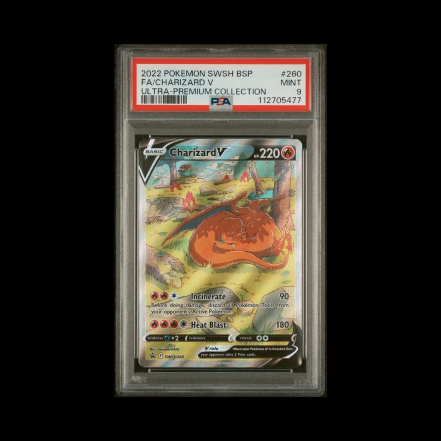 Pokemon Slab Charizard VSTAR 260 PSA 9 Mint 2022