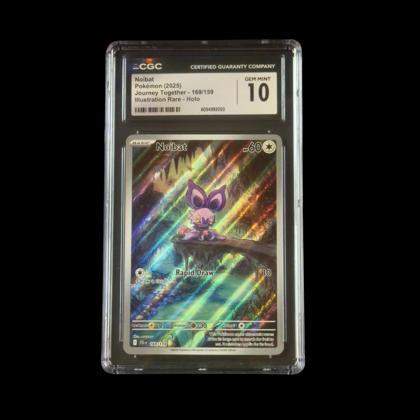Pokemon Slab Noibat 169 CGC 10 Gem 2025