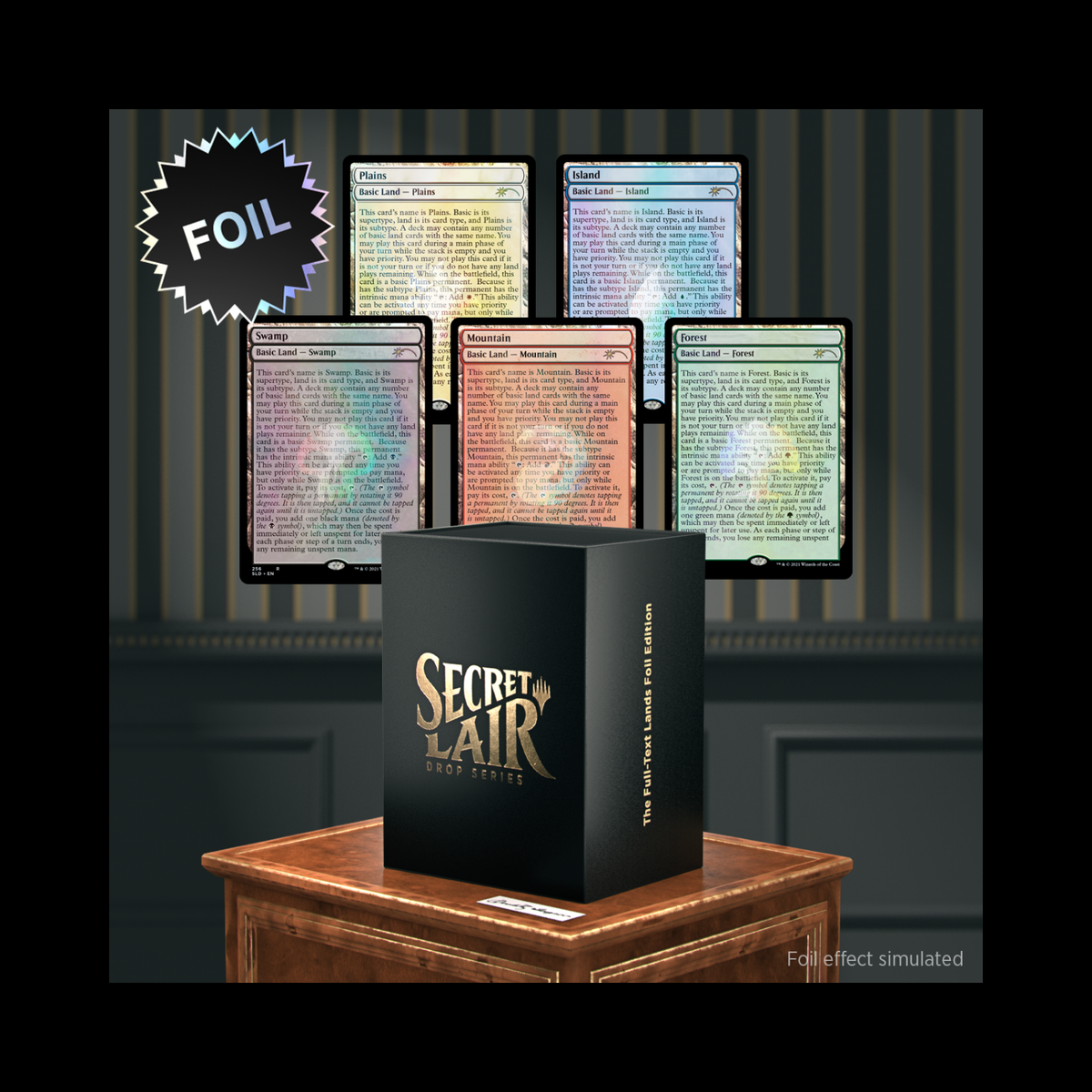 MTG Magic The Gathering Secret Lair The Full-Text Lands Foil Edition Sealed
