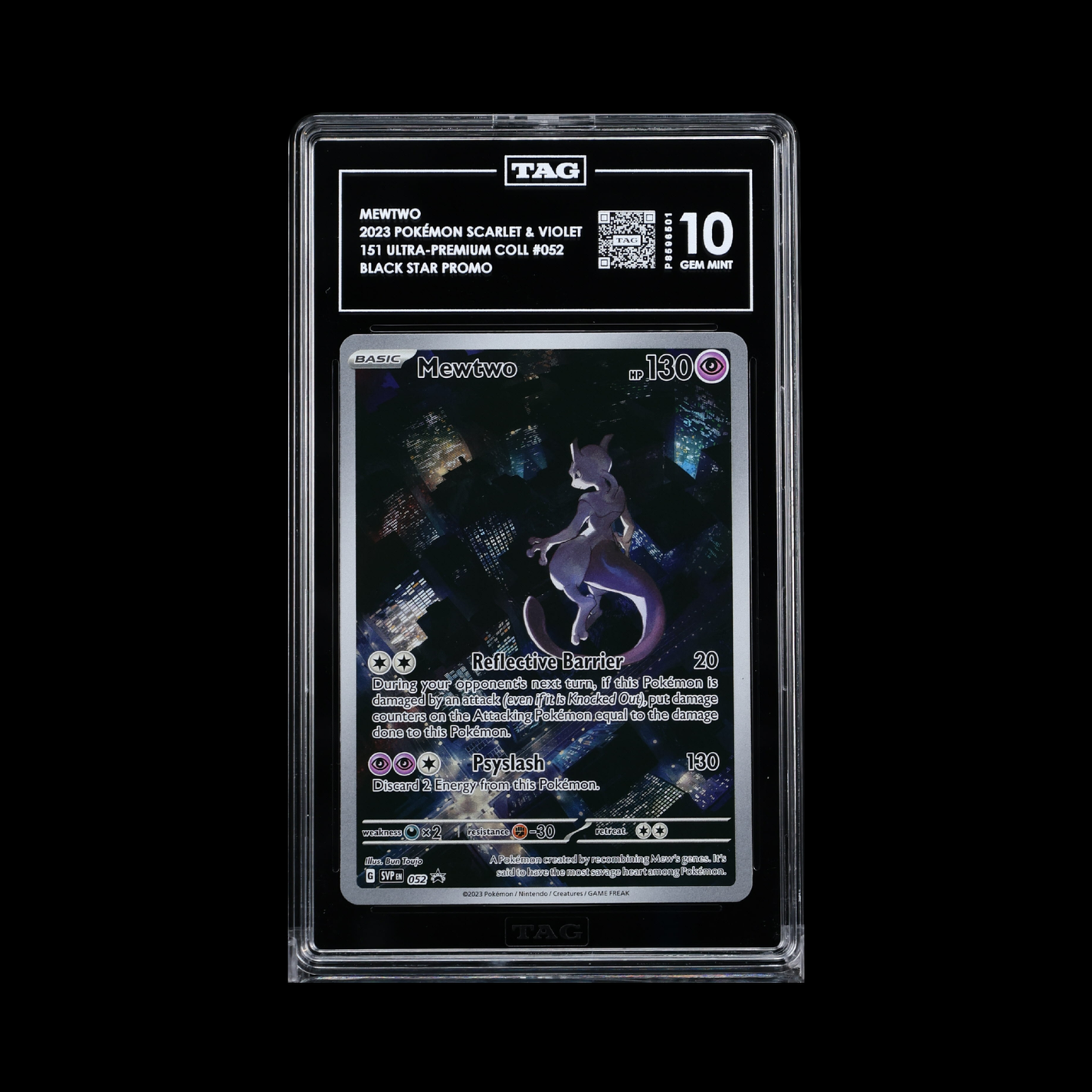 Pokemon Slab Mewtwo 052 TAG 10 Gem 2023
