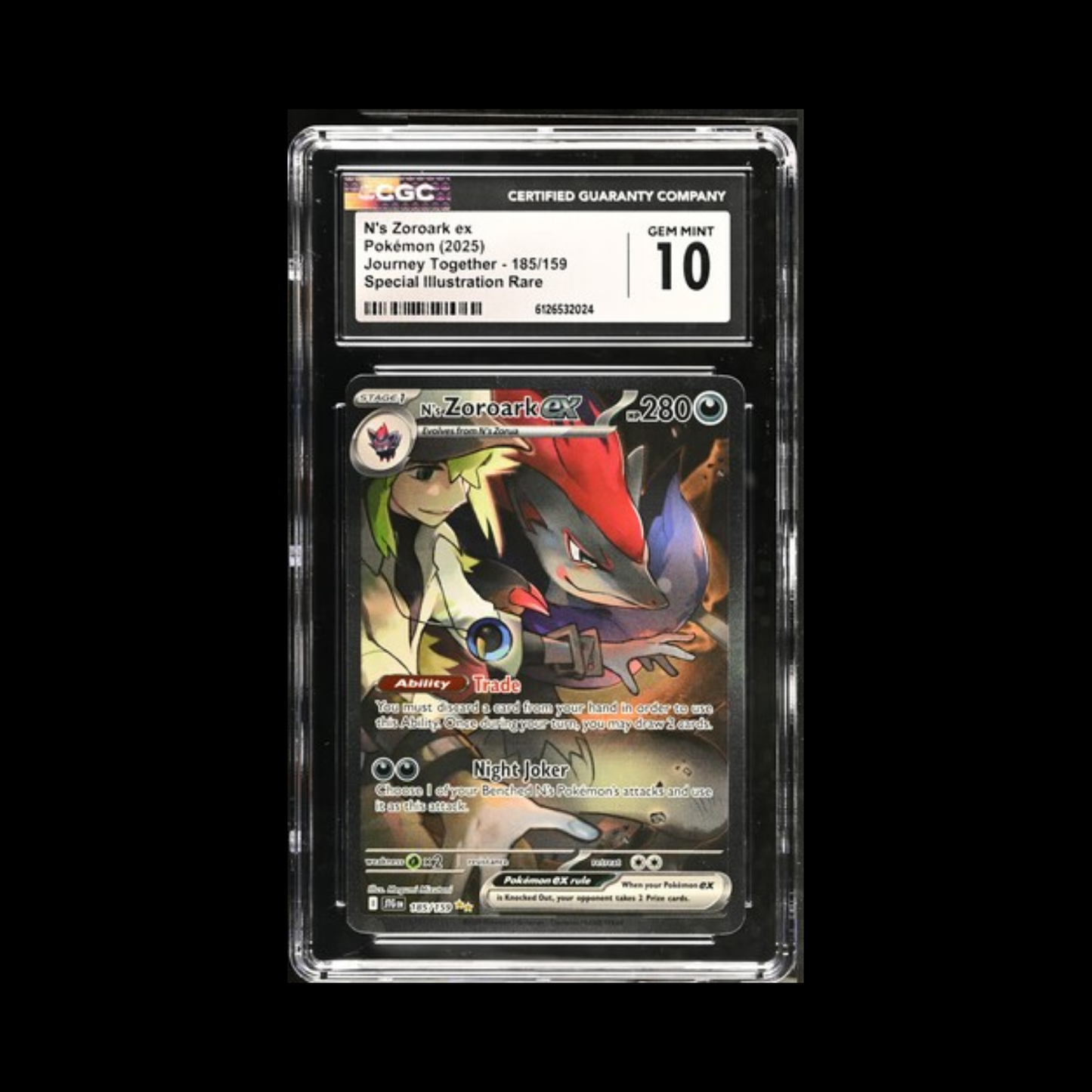 Pokemon Slab N's Zoroark 185 CGC 10 Gem 2025