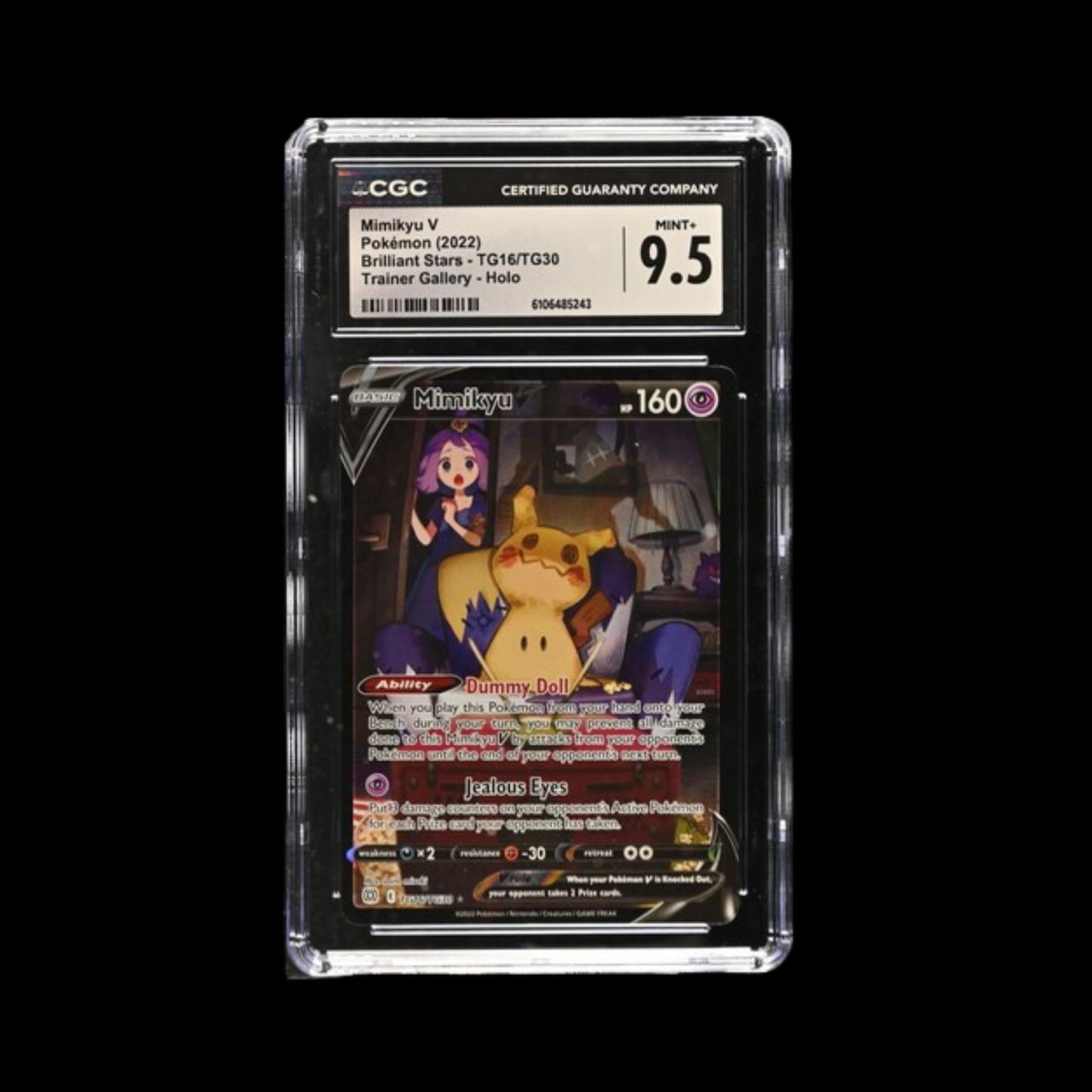 Pokemon Slab Mimikyu TG16 CGC 9.5 Mint+
