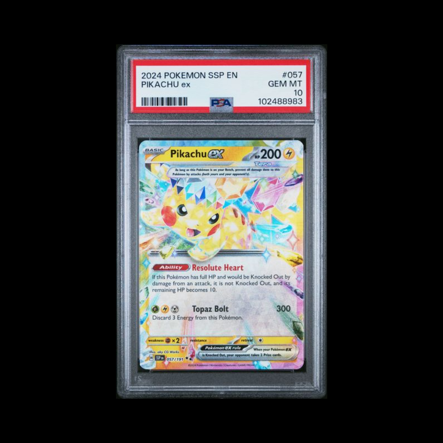 Pokemon Slab Pikachu EX 057 PSA 10 Gem 2024