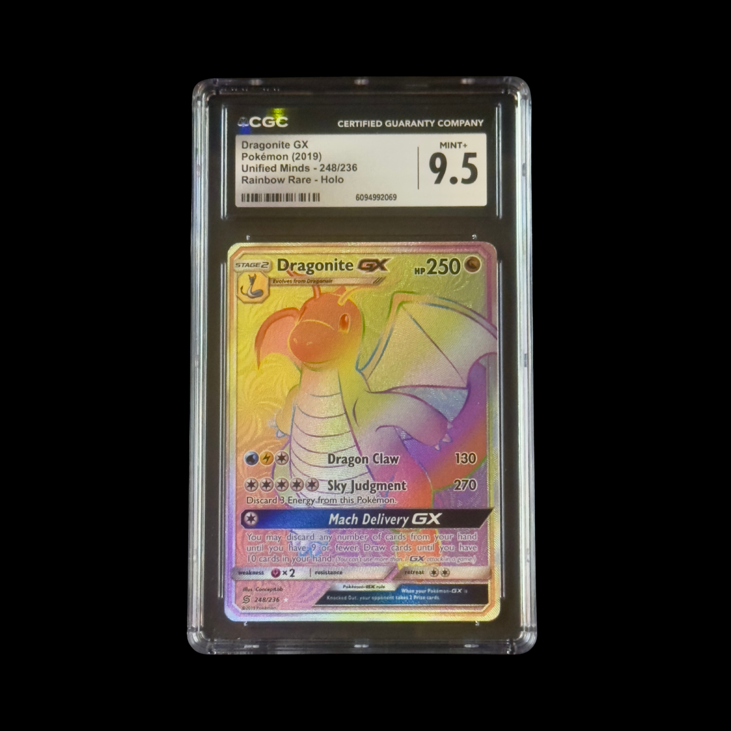 Pokemon Slab Dragonite GX 248 CGC 9.5 Mint+ 2019