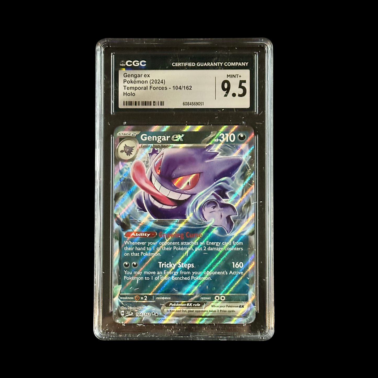 Pokemon Slab Gengar EX 104/162 CGC 9.5 Mint+ 2024