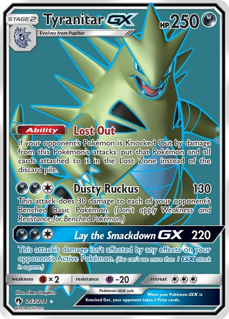 Tyranitar GX (Full Art) (203/214) (SM8)